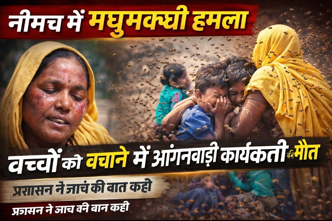 नीमच में मधुमक्खी हमले की घटना: बच्चों को बचाने के प्रयास में आंगनवाड़ी कार्यकर्ता की मौत