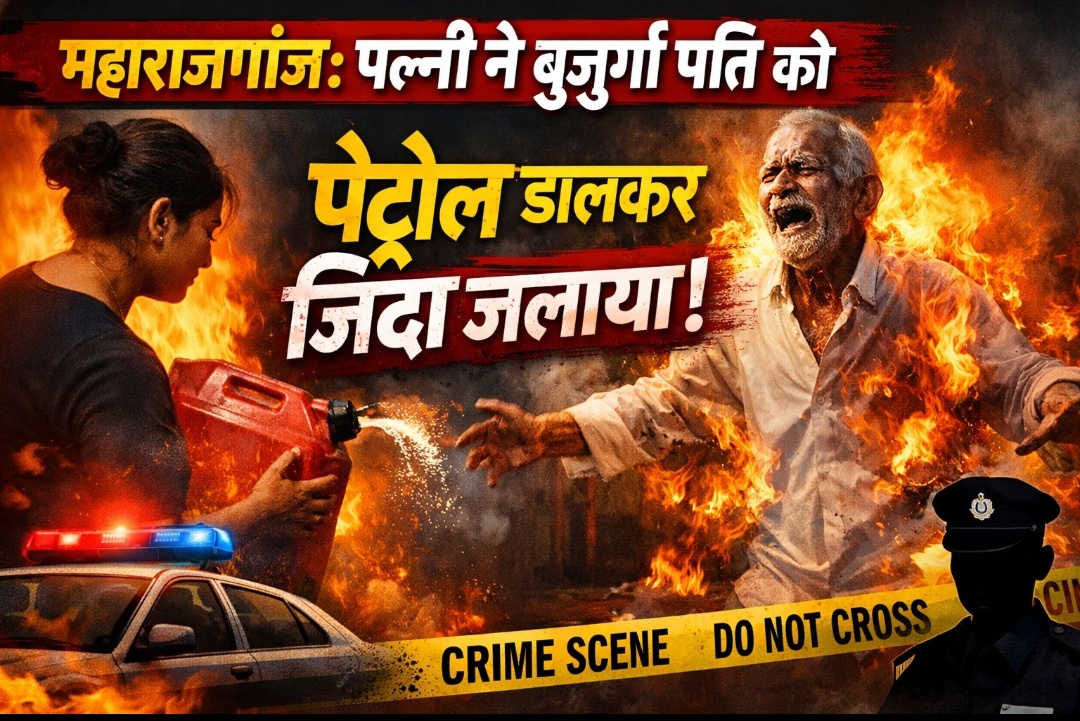 महाराजगंज में पत्नी ने बुजुर्ग पति को पेट्रोल/डीजल डालकर जिंदा जला दिया
