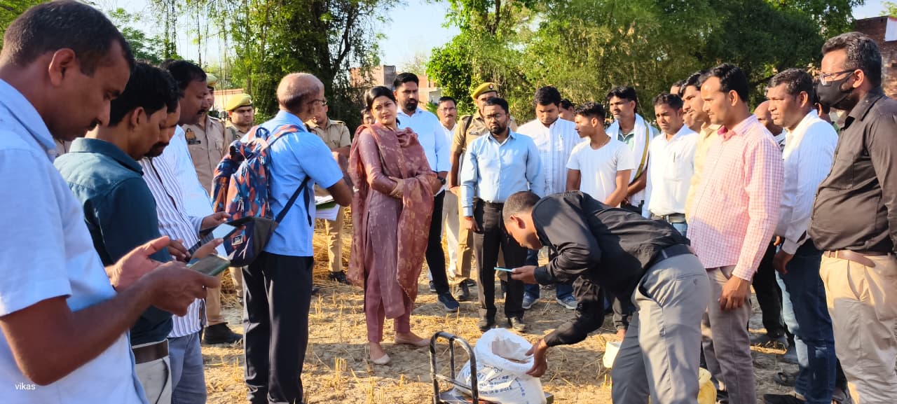 जिलाधिकारी ने क्रॉप कटिंग कराकर गेहूँ की उत्पादकता का किया आकलन