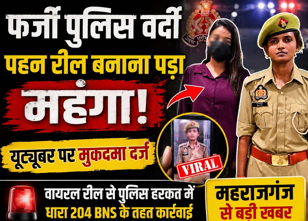 फर्जी पुलिस वर्दी पहन रील बनाना पड़ा महंगा, यूट्यूबर पर मुकदमा दर्ज