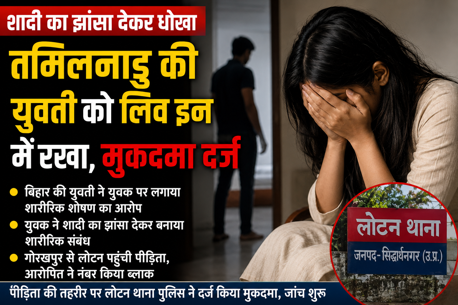 शादी का भरोसा देकर धोखा देने का आरोप, युवती की शिकायत पर मुकदमा दर्ज